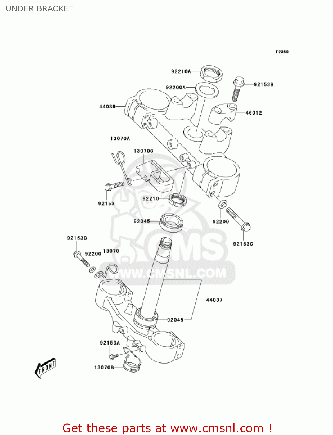 UNDER BRACKET KLX400B1 KLX400R 2003 USA CANADA