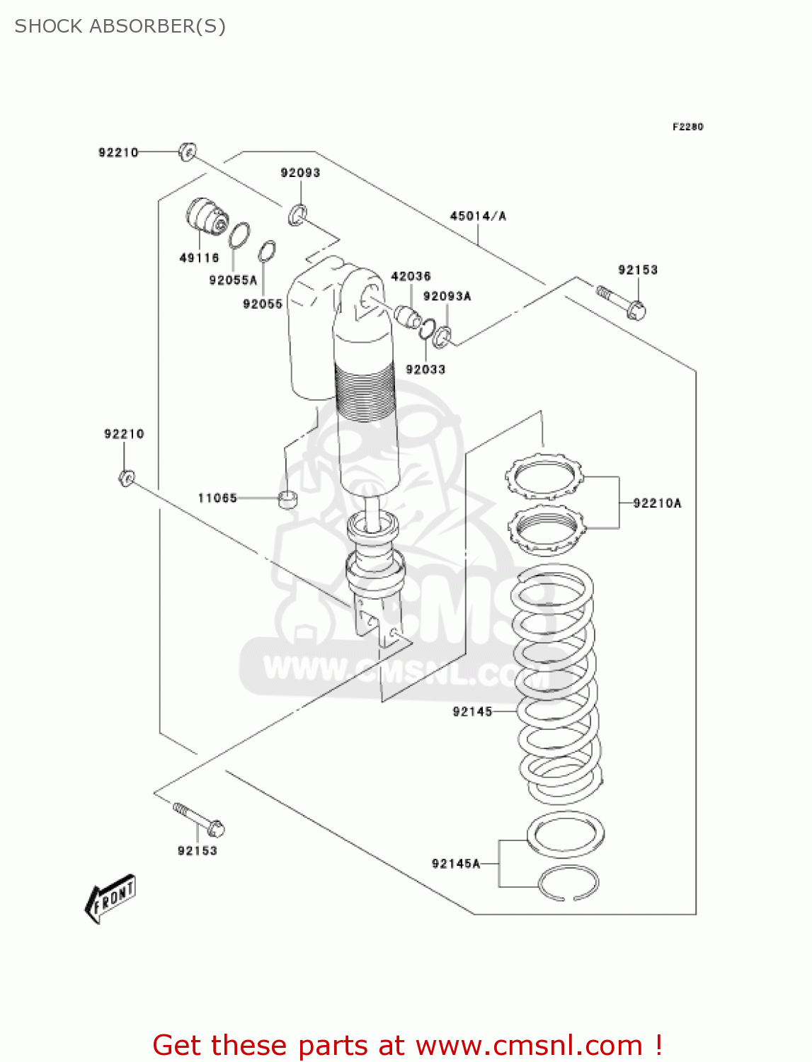 SHOCK ABSORBER(S) KLX400B1 KLX400R 2003 USA CANADA