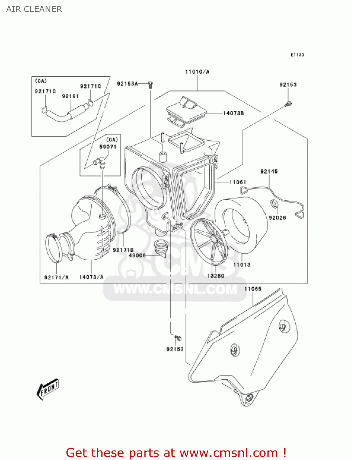 AIR CLEANER KLX400B1 KLX400R 2003 USA CANADA