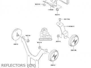 REFLECTORS (CN) - KLX400B1 KLX400R 2003 USA CANADA