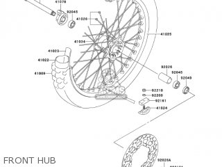 FRONT HUB - KLX400B1 KLX400R 2003 USA CANADA