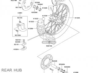 REAR HUB - KLX400B1 KLX400R 2003 USA CANADA