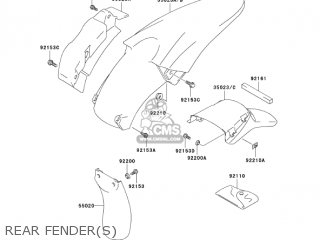 REAR FENDER(S) - KLX400B1 KLX400R 2003 USA CANADA