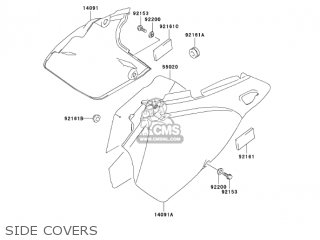 SIDE COVERS - KLX400B1 KLX400R 2003 USA CANADA