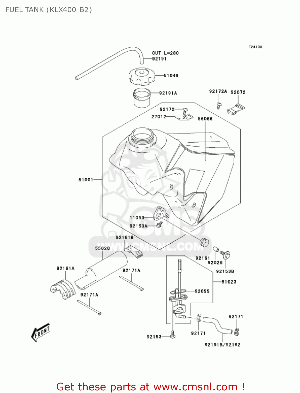 FUEL TANK (KLX400-B2) KLX400B2 2004 USA CALIFORNIA CANADA