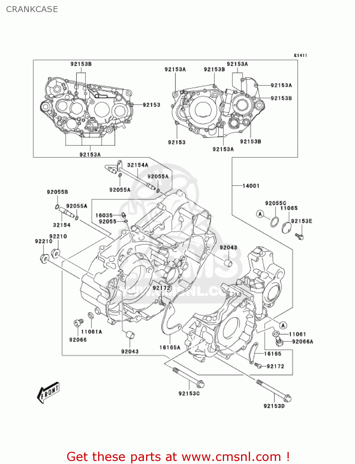 CRANKCASE KLX400B2 2004 USA CALIFORNIA CANADA