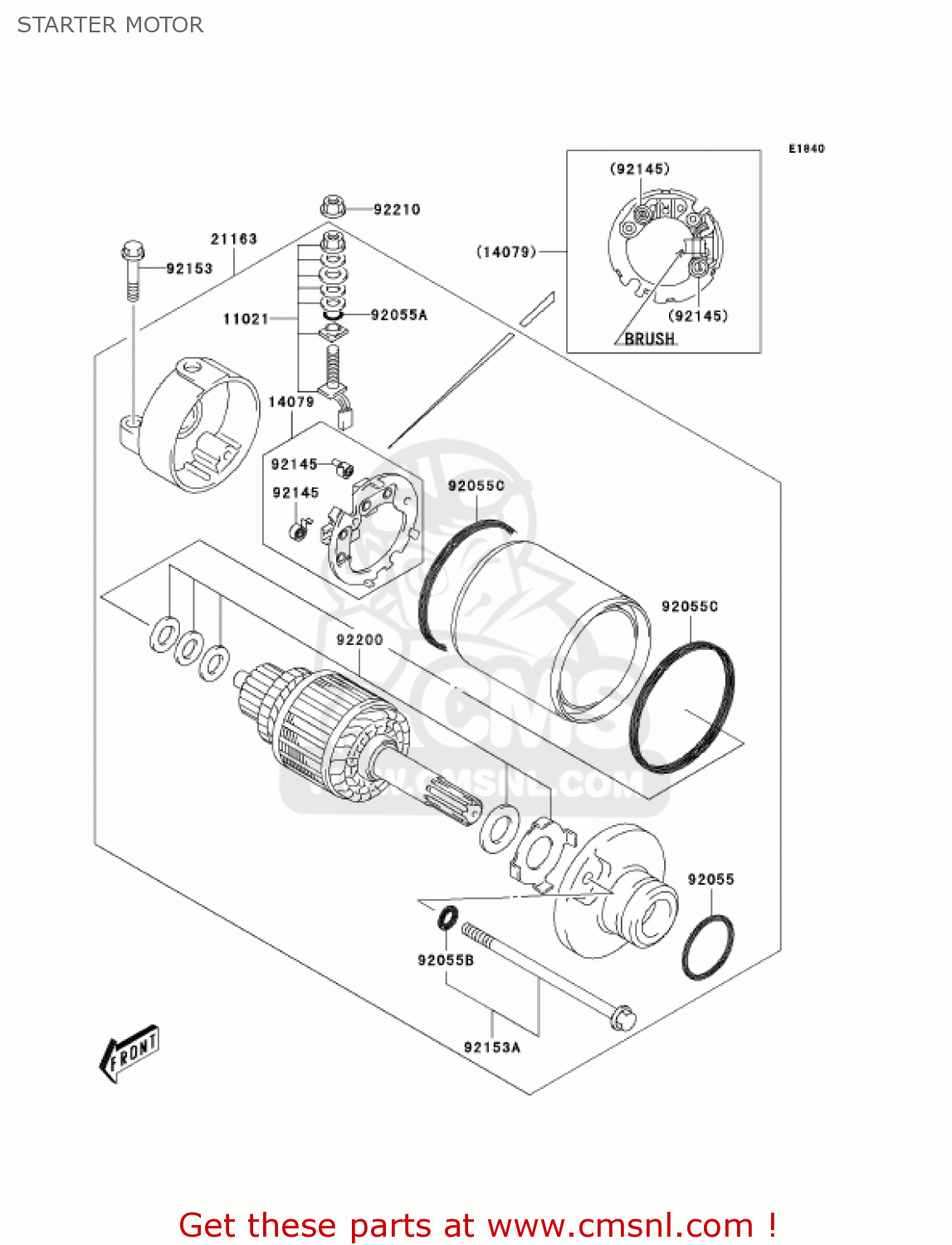 STARTER MOTOR KLX400B2 2004 USA CALIFORNIA CANADA