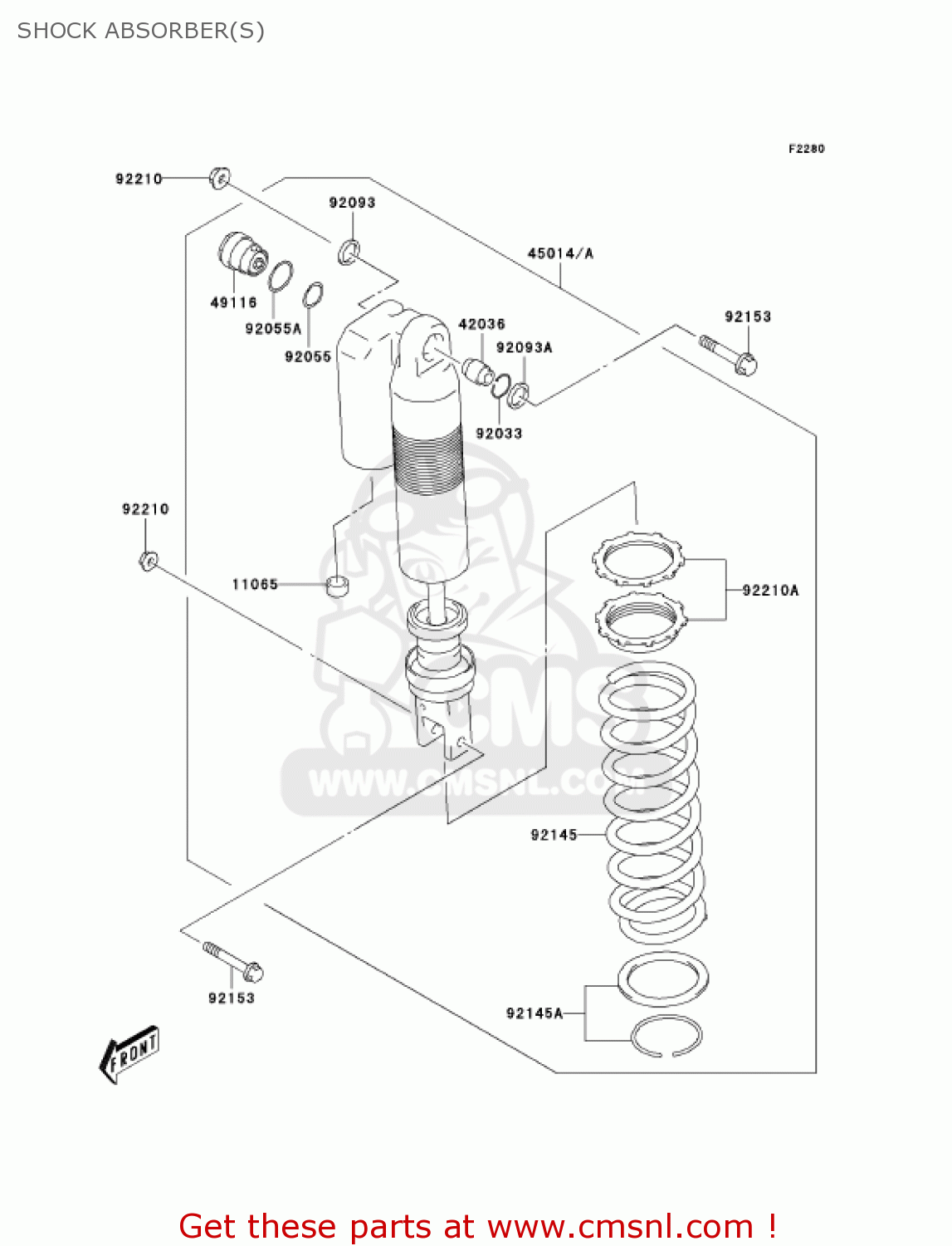 SHOCK ABSORBER(S) KLX400B2 2004 USA CALIFORNIA CANADA