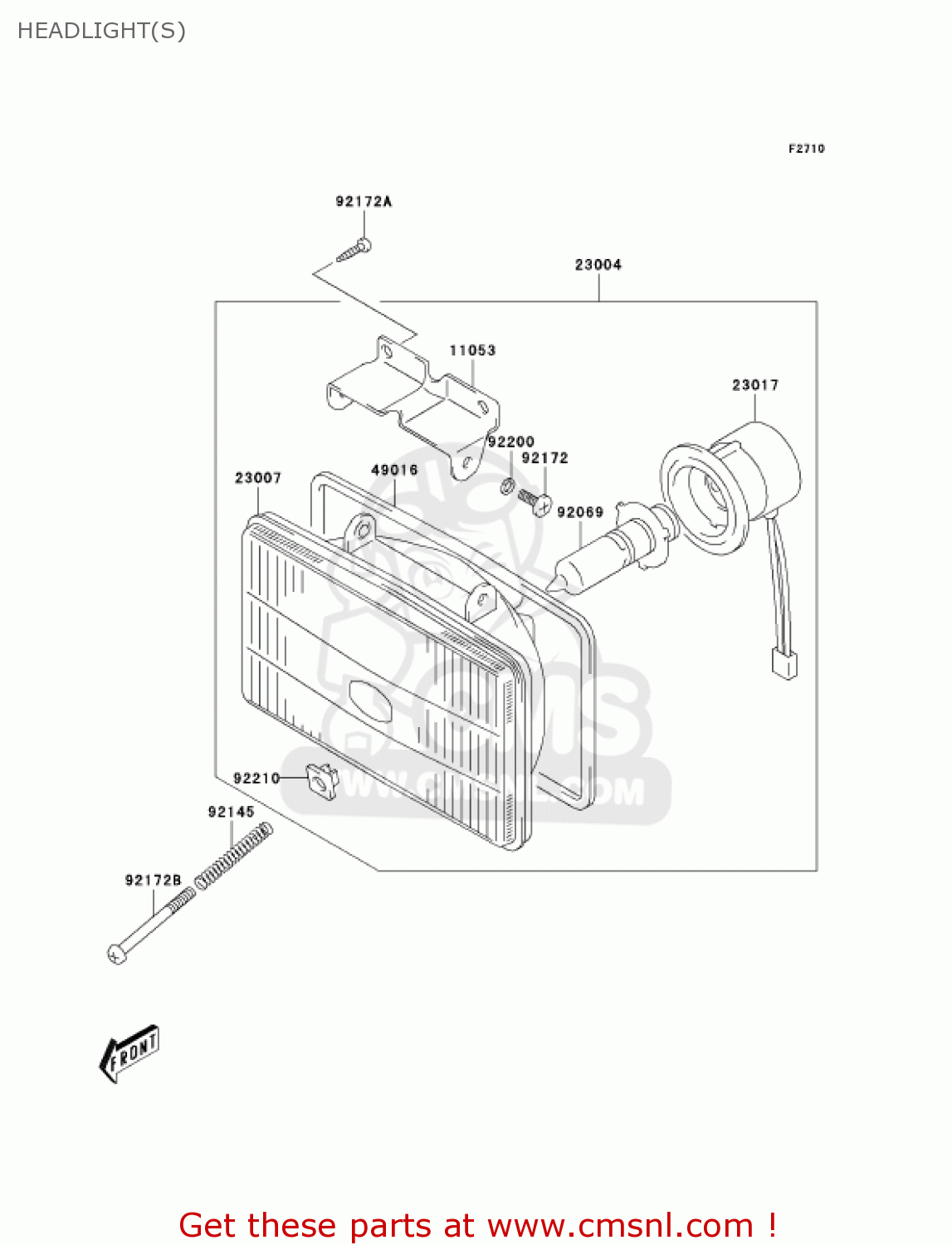 HEADLIGHT(S) KLX400B2 2004 USA CALIFORNIA CANADA
