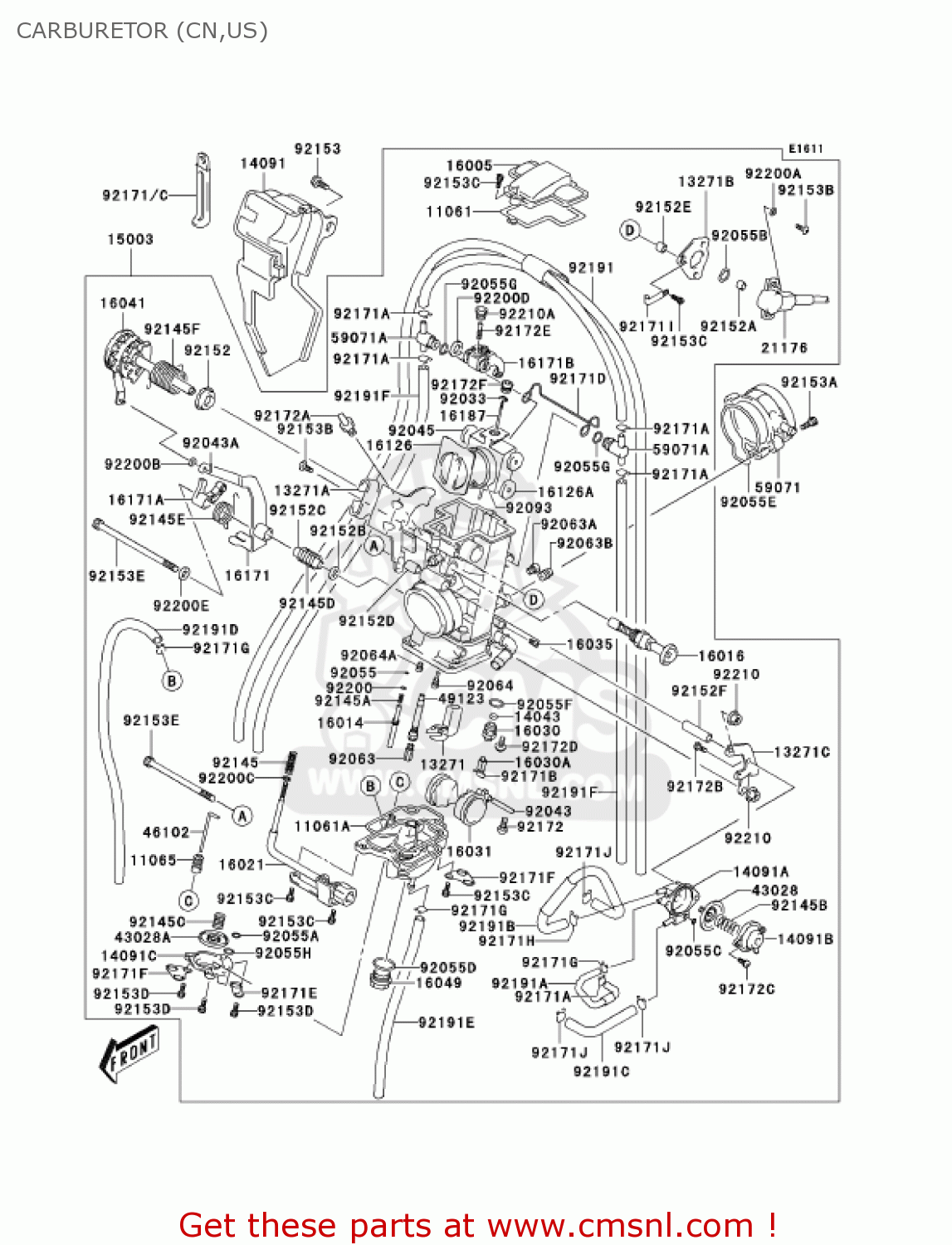 CARBURETOR (CN,US) KLX400B2 2004 USA CALIFORNIA CANADA