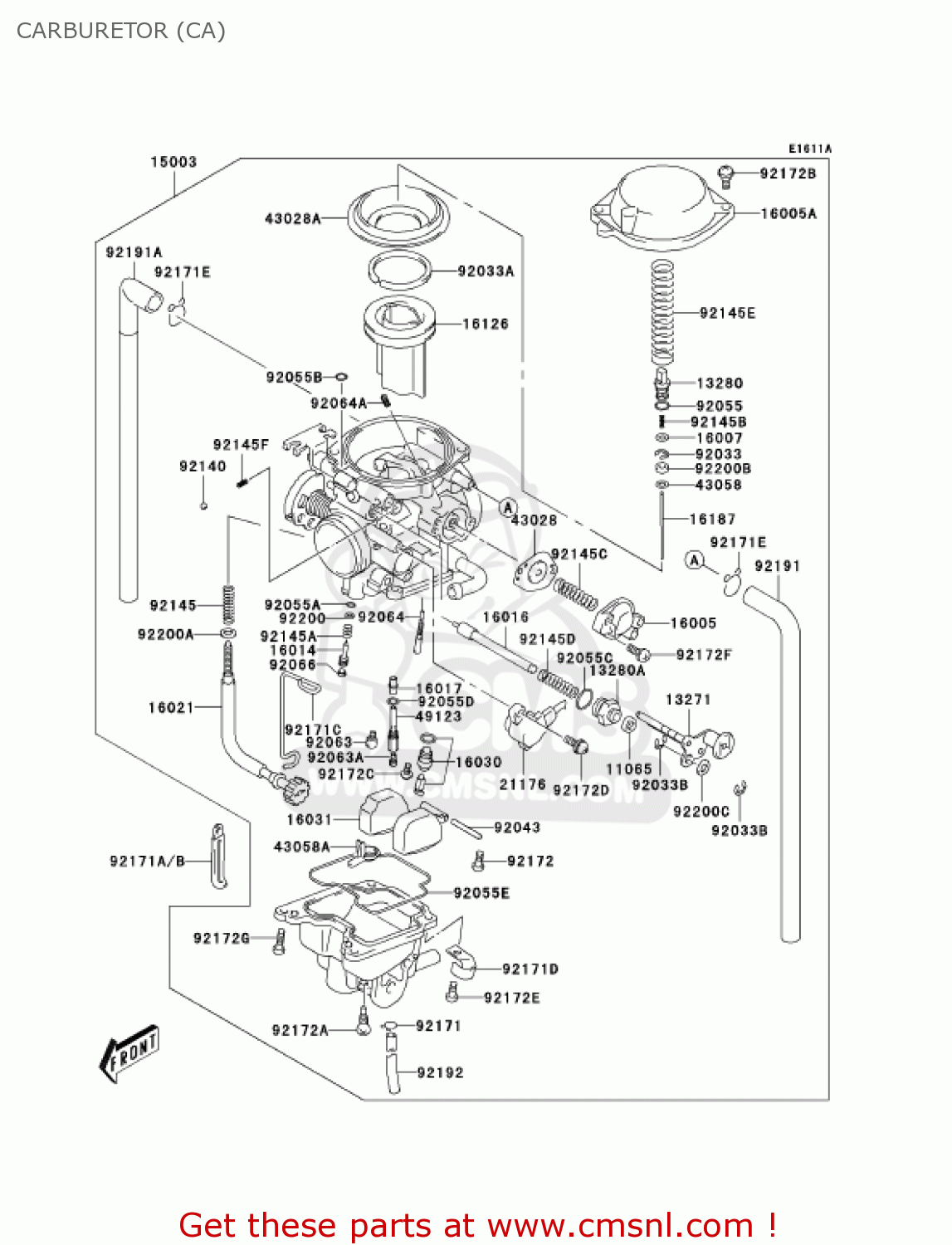 CARBURETOR (CA) KLX400B2 2004 USA CALIFORNIA CANADA