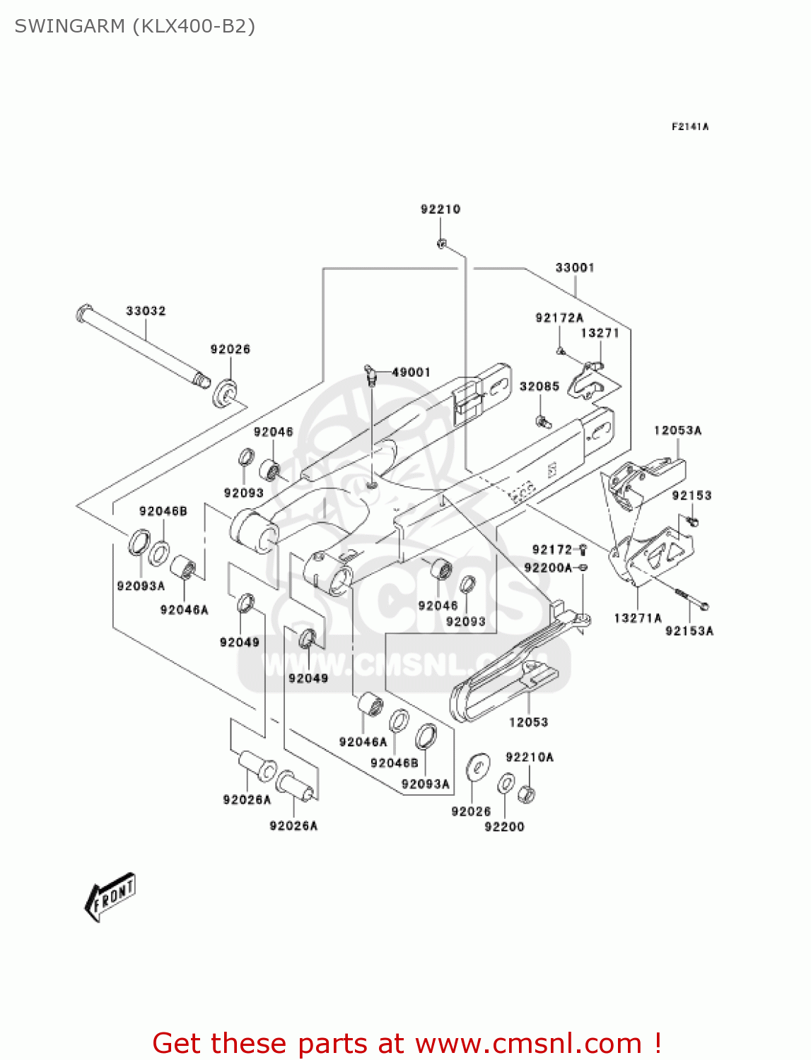 SWINGARM (KLX400-B2) KLX400B2 2004 USA CALIFORNIA CANADA