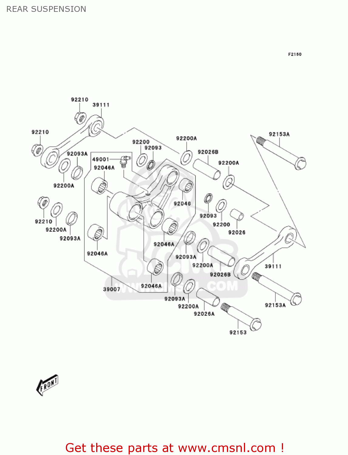 REAR SUSPENSION KLX400B2 2004 USA CALIFORNIA CANADA