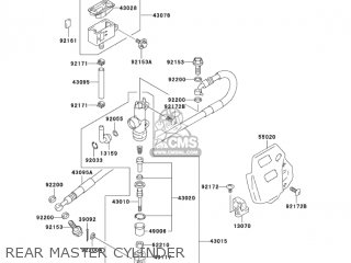 REAR MASTER CYLINDER - KLX400B2 2004 USA CALIFORNIA CANADA