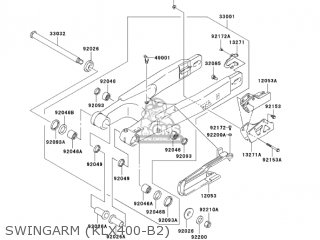 SWINGARM (KLX400-B2) - KLX400B2 2004 USA CALIFORNIA CANADA
