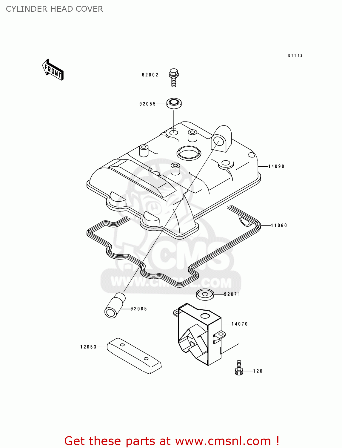 CYLINDER HEAD COVER KLX650A1 1993 USA CALIFORNIA CANADA