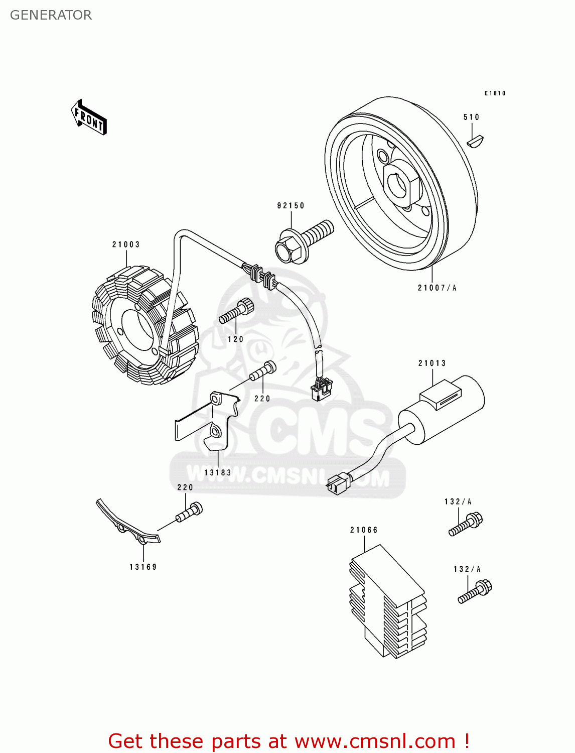 GENERATOR KLX650A1 1993 USA CALIFORNIA CANADA