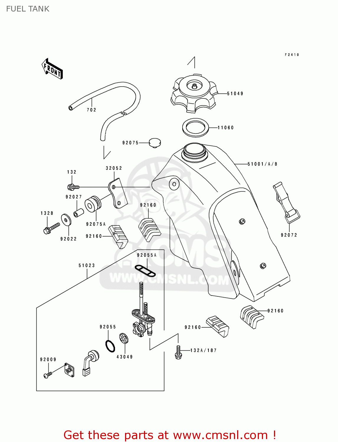 FUEL TANK KLX650A1 1993 USA CALIFORNIA CANADA