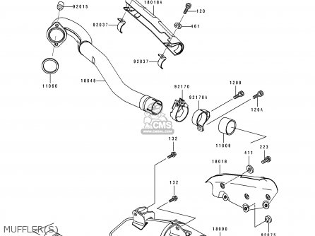 MUFFLER(S) - KLX650A1 1993 USA CALIFORNIA CANADA