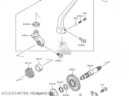 KICKSTARTER MECHANISM - KLX650A1 1993 USA CALIFORNIA CANADA