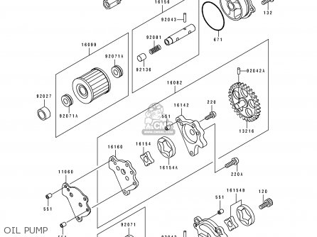 OIL PUMP - KLX650A1 1993 USA CALIFORNIA CANADA
