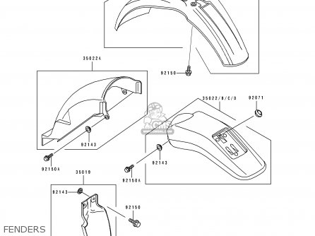 FENDERS - KLX650A1 1993 USA CALIFORNIA CANADA