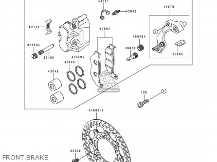 FRONT BRAKE - KLX650A1 1993 USA CALIFORNIA CANADA