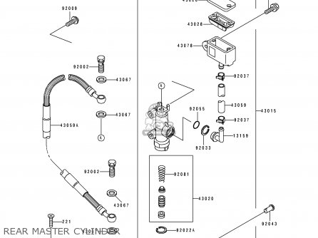 REAR MASTER CYLINDER - KLX650A1 1993 USA CALIFORNIA CANADA