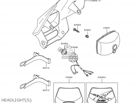 HEADLIGHT(S) - KLX650A1 1993 USA CALIFORNIA CANADA