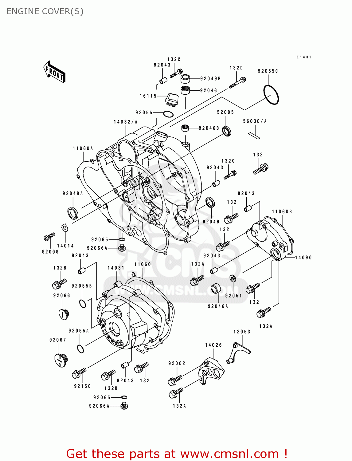ENGINE COVER(S) KLX650A1 KLX650R 1993 EUROPE
