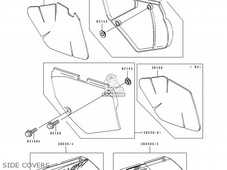 SIDE COVERS - KLX650A1 KLX650R 1993 EUROPE