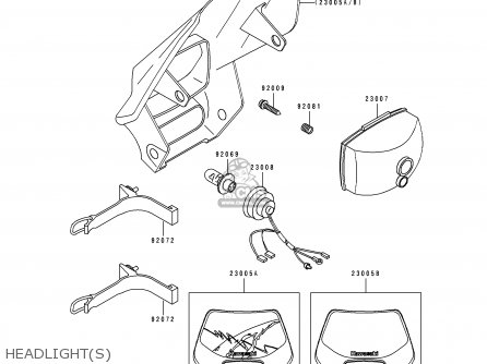 HEADLIGHT(S) - KLX650A1 KLX650R 1993 EUROPE
