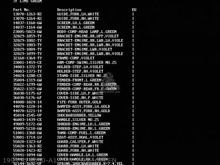 1993 KLX650-A1    7F LIME GREEN - KLX650A1 KLX650R 1993 EUROPE