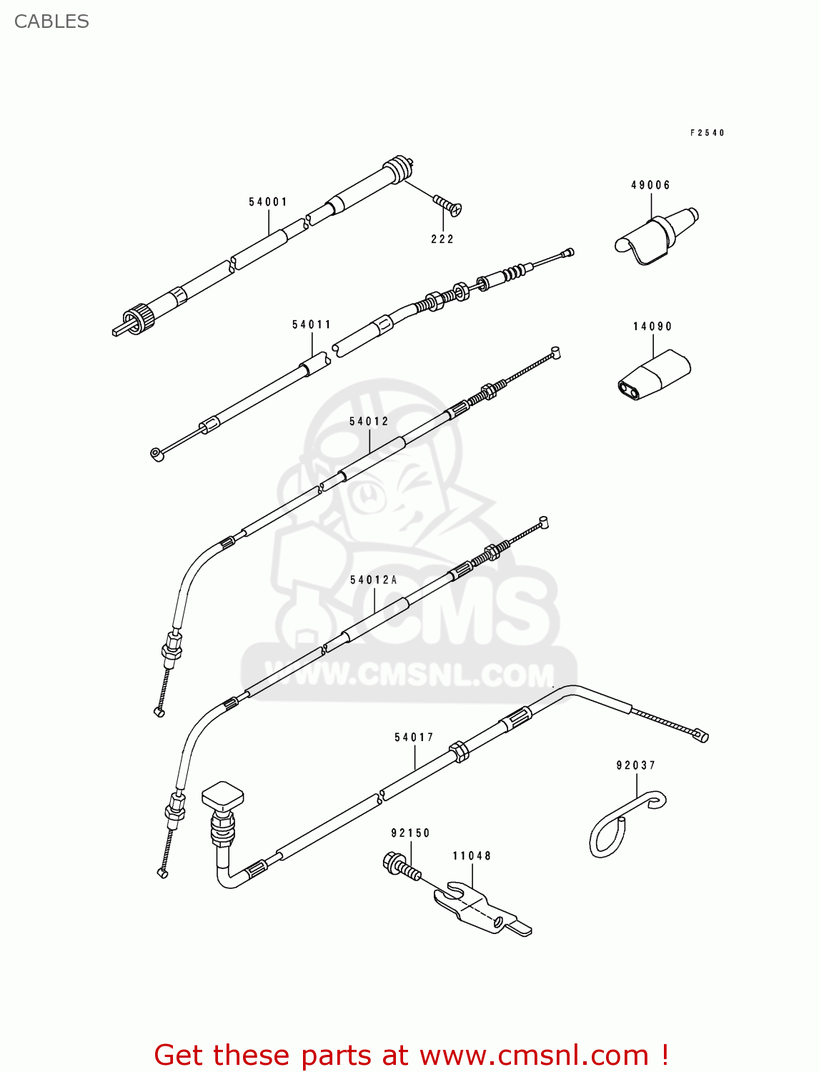 CABLES KLX650A2 1994 USA CALIFORNIA CANADA