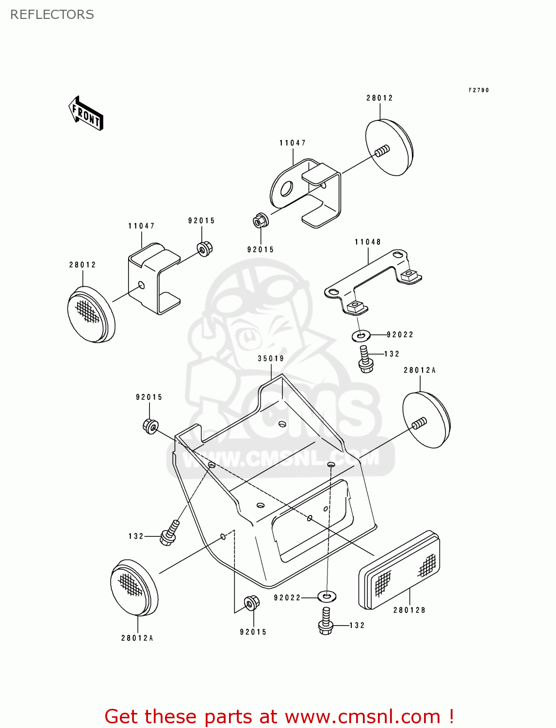 REFLECTORS KLX650A2 1994 USA CALIFORNIA CANADA