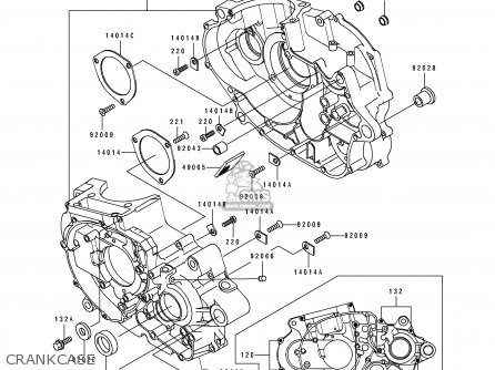 CRANKCASE - KLX650A2 1994 USA CALIFORNIA CANADA