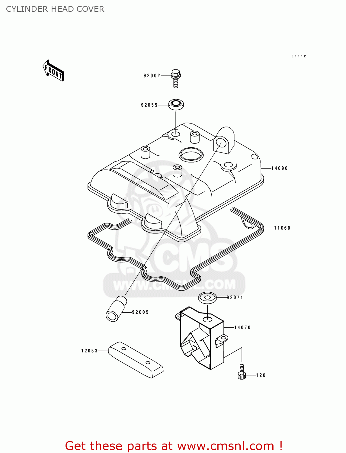 CYLINDER HEAD COVER KLX650A2 KLX650R 1994 EUROPE