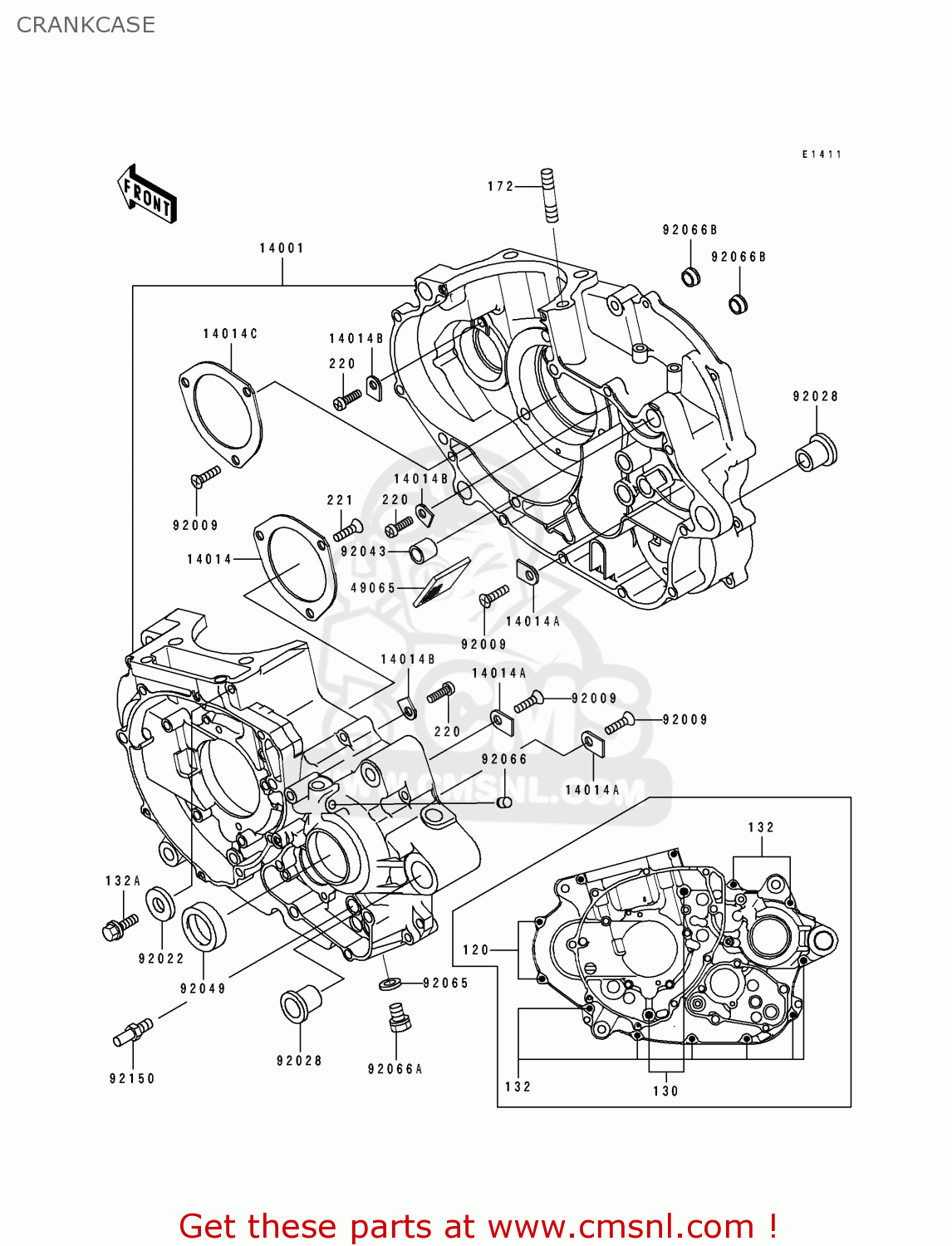 CRANKCASE KLX650A2 KLX650R 1994 EUROPE