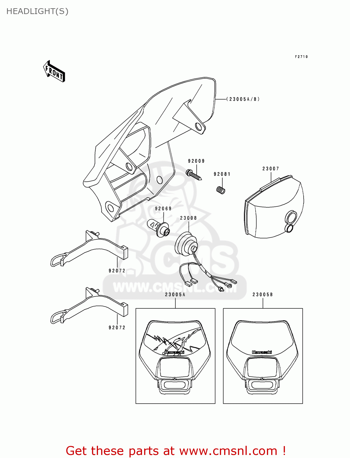 HEADLIGHT(S) KLX650A2 KLX650R 1994 EUROPE