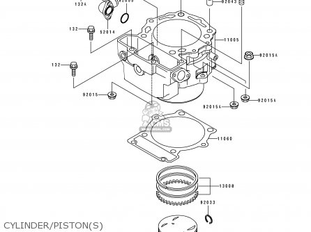 CYLINDER/PISTON(S) - KLX650A2 KLX650R 1994 EUROPE