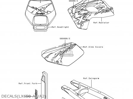 DECALS(LX650-A1/A2) - KLX650A2 KLX650R 1994 EUROPE