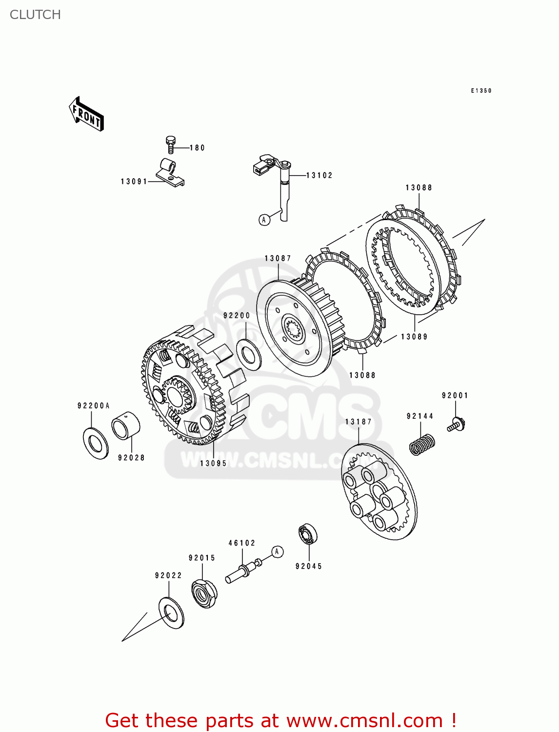 CLUTCH KLX650A3 1995 USA CALIFORNIA CANADA