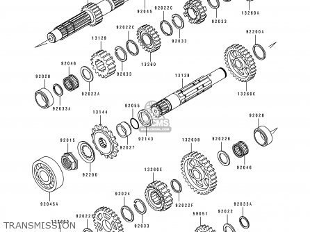 TRANSMISSION - KLX650A3 1995 USA CALIFORNIA CANADA