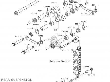 REAR SUSPENSION - KLX650A3 1995 USA CALIFORNIA CANADA