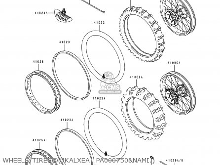 WHEELS/TIRES@(JKALXEA1 PA000750&NAMI.) - KLX650A3 1995 USA CALIFORNIA CANADA