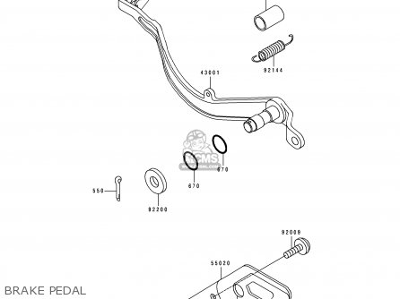 BRAKE PEDAL - KLX650A3 1995 USA CALIFORNIA CANADA