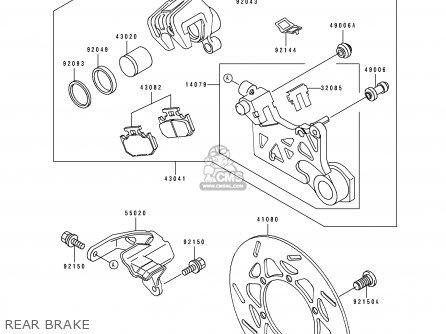 REAR BRAKE - KLX650A3 1995 USA CALIFORNIA CANADA