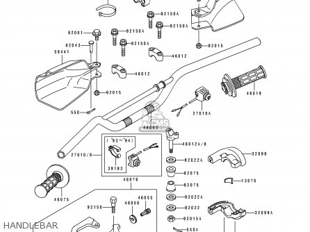 HANDLEBAR - KLX650A3 1995 USA CALIFORNIA CANADA