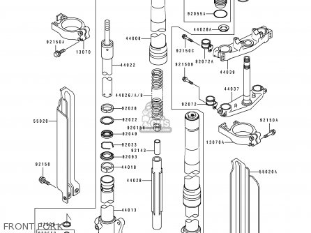FRONT FORK - KLX650A3 1995 USA CALIFORNIA CANADA