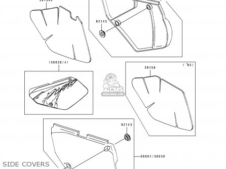 SIDE COVERS - KLX650A3 1995 USA CALIFORNIA CANADA